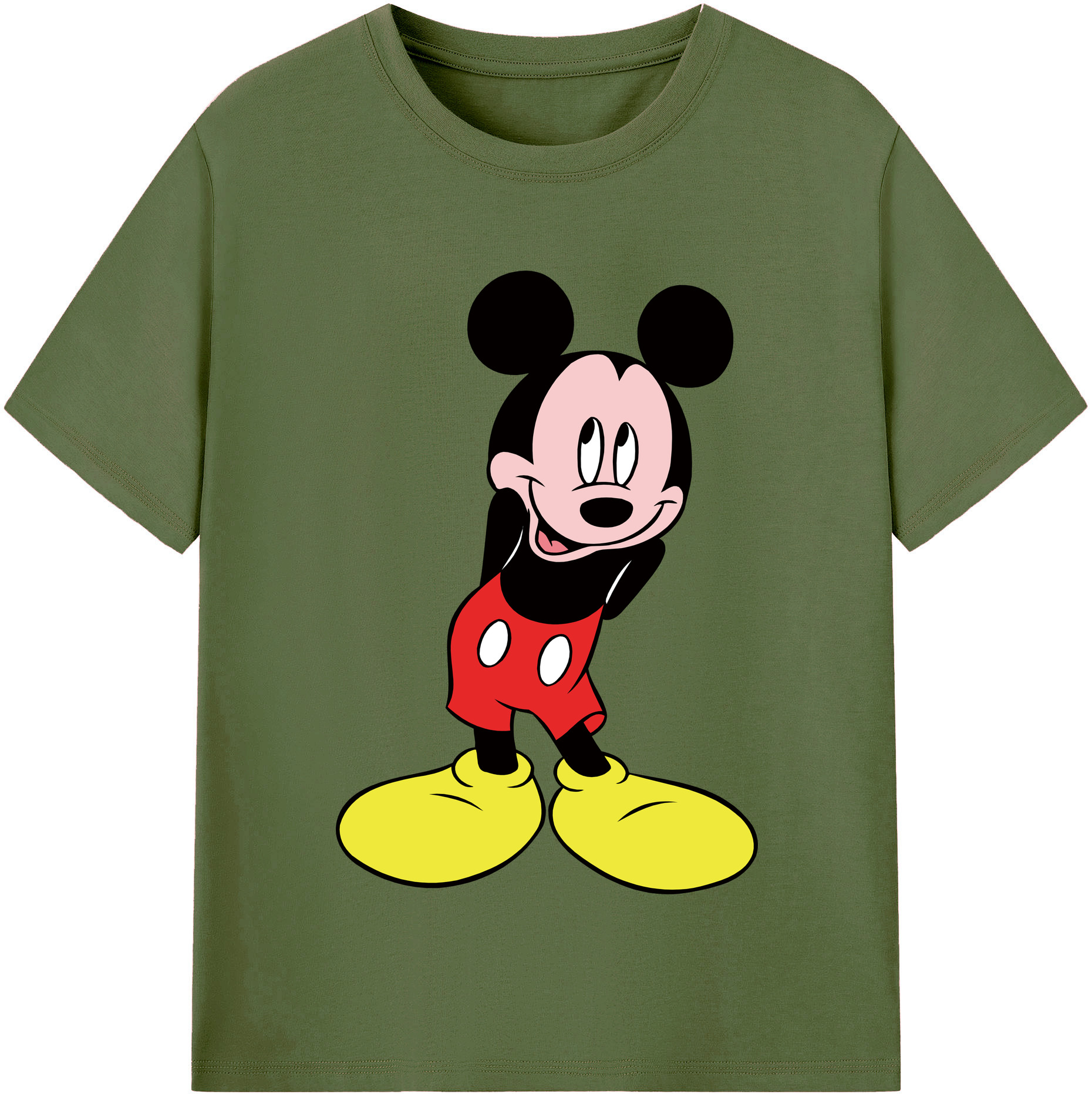 （画像用） ミッキーマウス Mickey Mouse 綿100％半袖Tシャツ（フロントプリント）